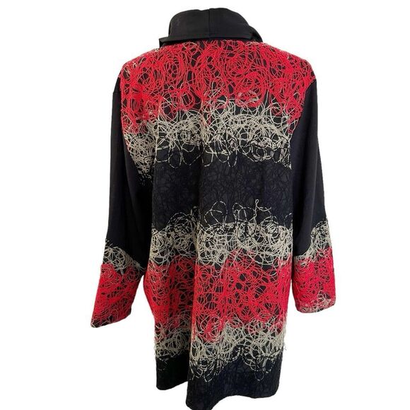 Ali Miles Womens Cowl Neck Sweater Top Size XL Artsy Art To Wear Yarn Details - Picture 3 of 8